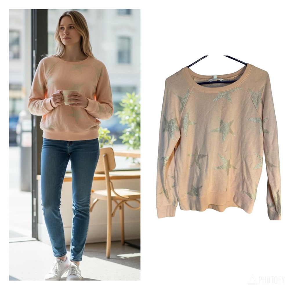 Victoria's Secret Pink Sweater with Silver Stars